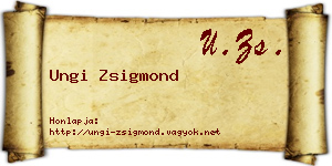 Ungi Zsigmond névjegykártya